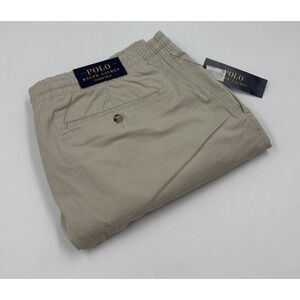 NWT Polo Ralph Lauren Men's XL Classic Fit 6" Tan Logo Elastic Khaki‎ Shorts